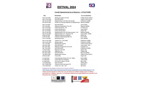 Calendrier estival 2024